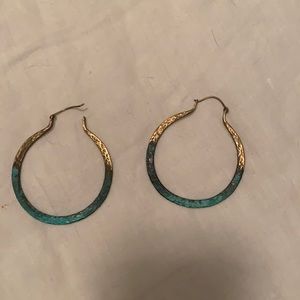 Gold and turquoise hoops